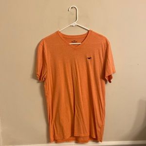 Medium Mens Hollister Orange V-Neck T-Shirt